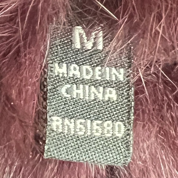 525 America Luxe Rabbit Fur Eggplant Purple Vest Women Medium - Picture 9 of 10